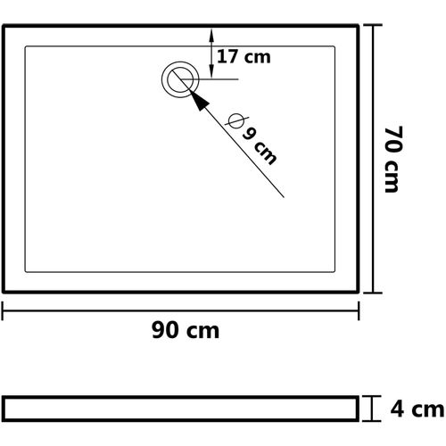 Podloga za tuširanje s točkicama bijela 90 x 70 x 4 cm ABS slika 7