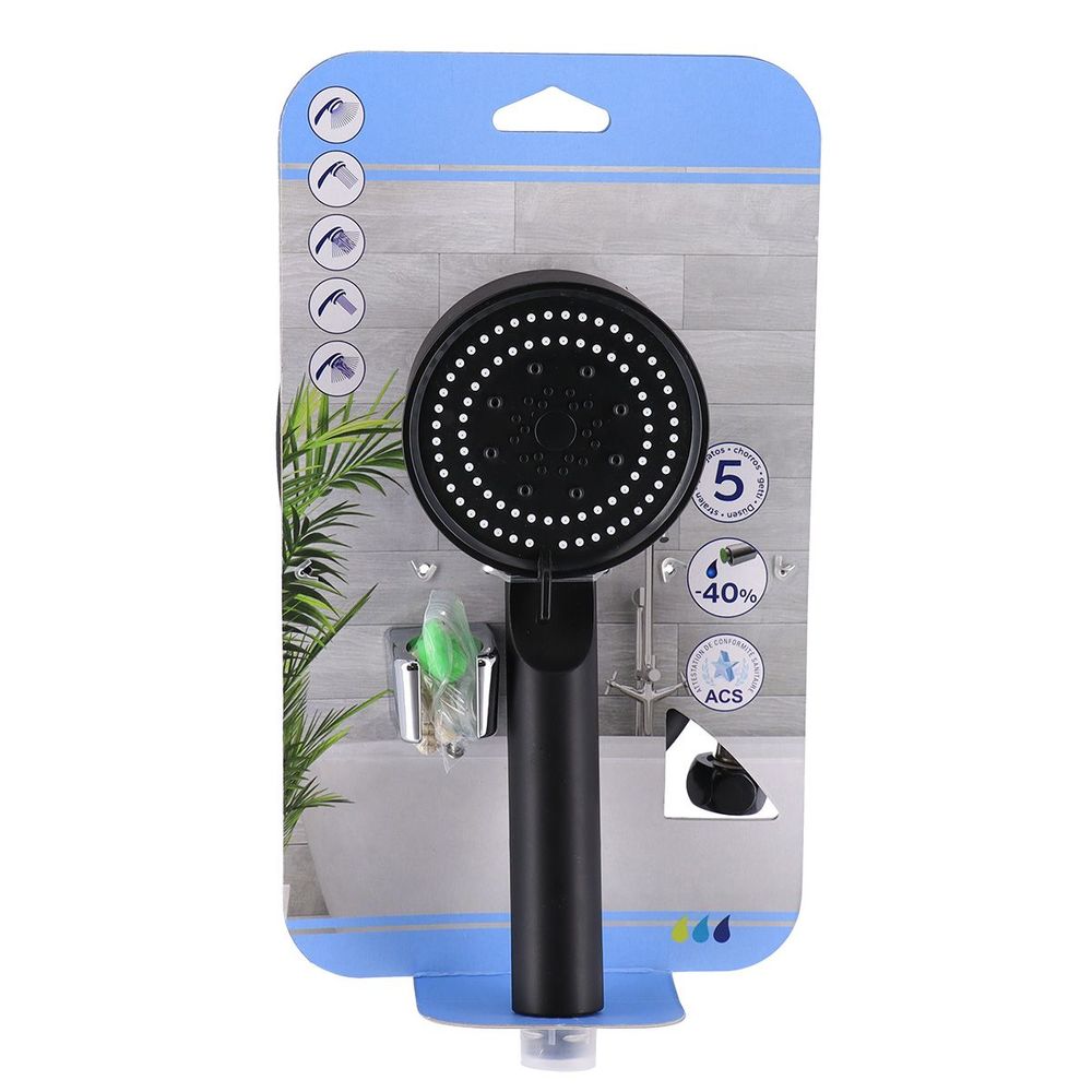 Tendance tuš set ručica 5 Funkcija+ pvc crijevo 150cm +drzač Crna slika 2