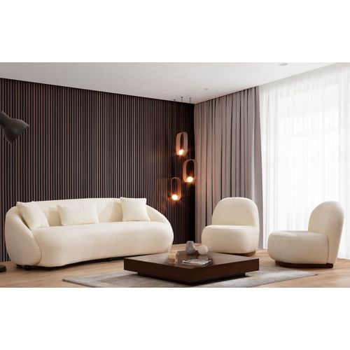 Atelier Del Sofa Napoli krem trosed od buklet tkanine slika 2