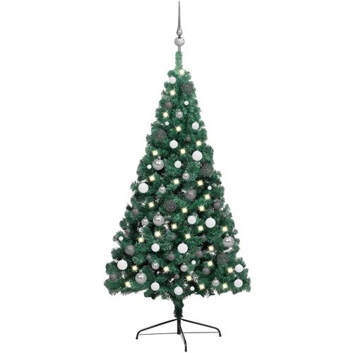 Umjetna polovica božićnog drvca LED s kuglicama zelena 240 cm slika 10