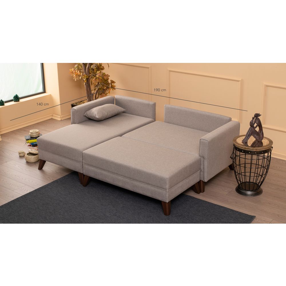 Bella Kutna Sofa na Razvlačenje - Krem Boja, Lijevi Kut slika 5