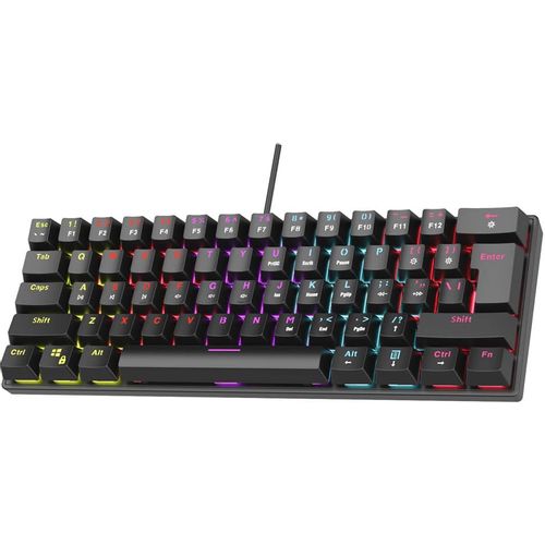 Rampage plower k60 black us layout wrist support red switch gaming keyboard slika 4