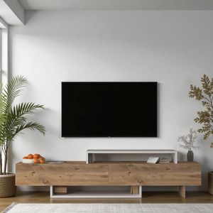 TV kabinet Ruby, boje bijela i atlantik tekstura