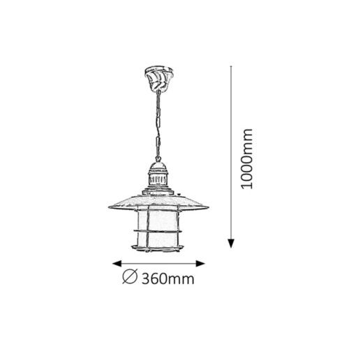 Rabalux Sudan Visilica E27 60W, bronza Klasična rasveta slika 3