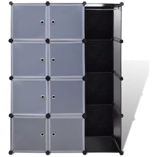 240497 Modular Cabinet with 9 Compartments 37x115x150 cm Black and White slika 39