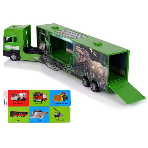 Metalni kamion transporter dinosaura slika 3