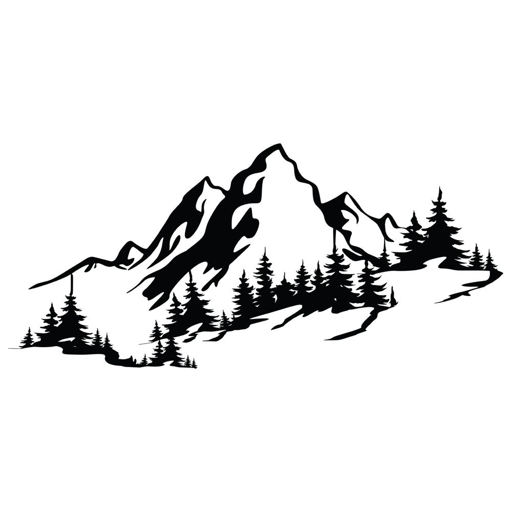 Dekorativni Metalni Zidni Ukras Mountain 3 Black slika 5