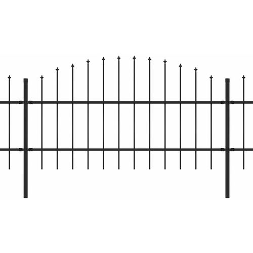 Vrtna ograda s ukrasnim kopljima (0,75-1) x 10,2 m čelična crna slika 2