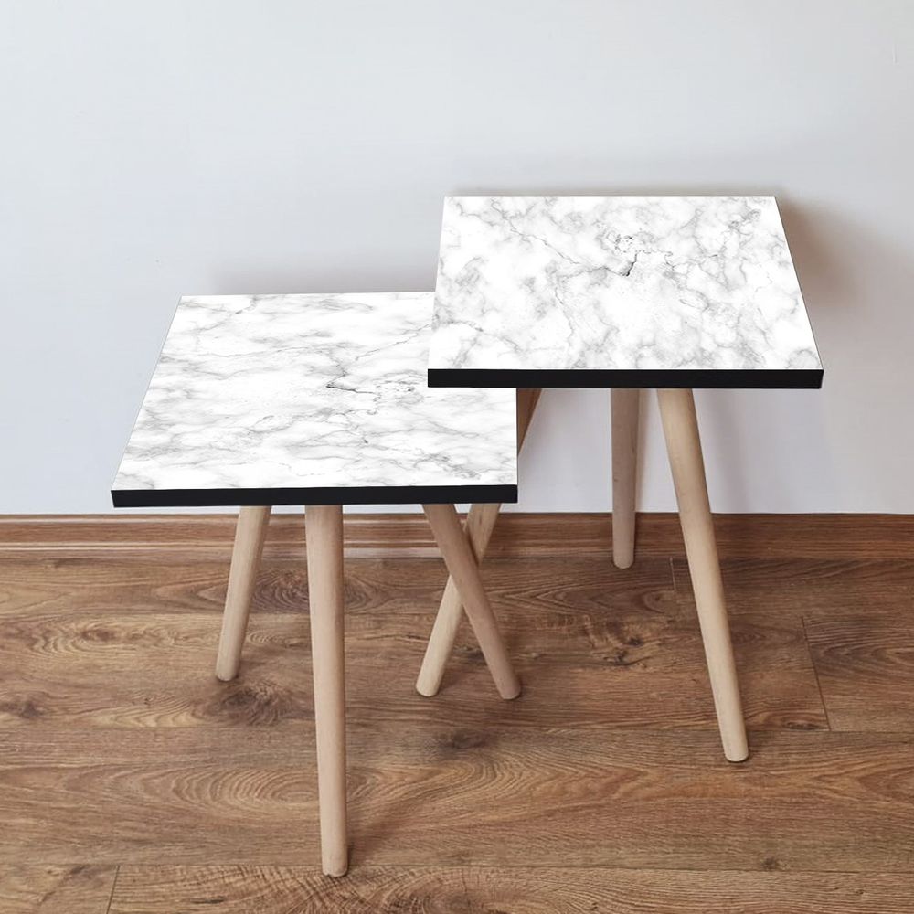 Nesting stolovi 2Shp255 - (2 komada) - boje: bijela, siva slika 1