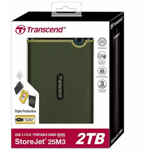 Eksterni hard disk 2TB Transcend TS2TSJ25M3G 3.1 slika 3