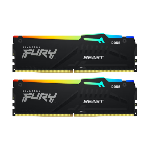 Kingston KF556C36BBEAK2-32 DDR5 32GB (2x16GB) 5600MHz [FURY BEAST RGB], Non-ECC UDIMM, CL36 1.25V, 288-Pin 1Rx8, Memory Kit, w/RGB Heatsink slika 1