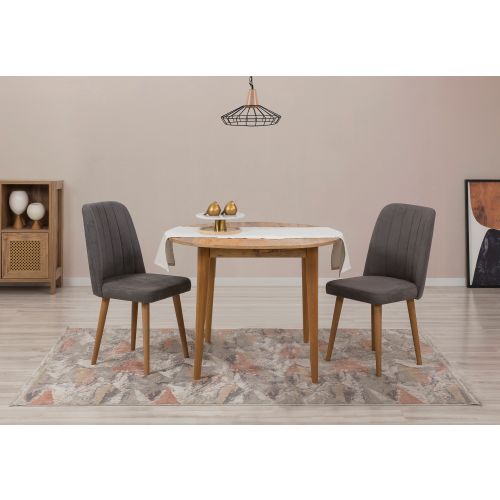 Vina 1501 - Atlantic Pine, Anthracite Atlantic Pine
Anthracite Extendable Dining Table & Chairs Set (3 Pieces) slika 1