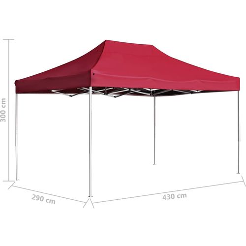 Profesionalni sklopivi šator za zabave 4,5 x 3 m crvena boja vina slika 31