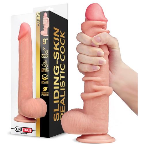 Liketrue Slidy realistični dvoslojni dildo 22,8cm slika 1