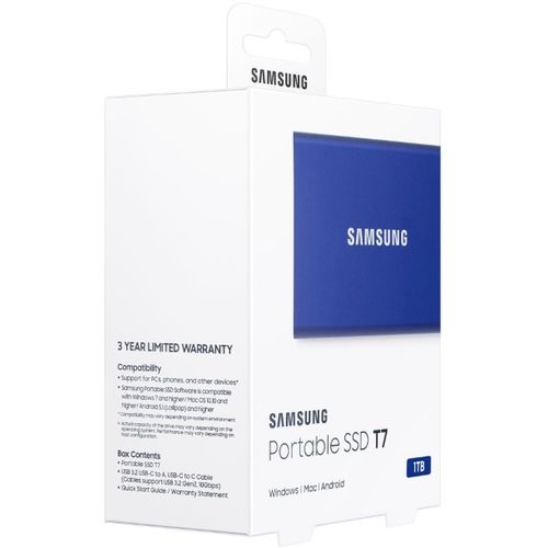 SAMSUNG Portable T7 1TB plavi eksterni SSD MU-PC1T0H slika 2