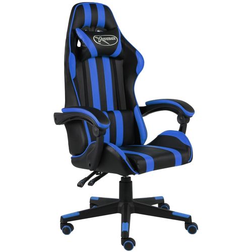 Igraća stolica od umjetne kože crno-plava slika 16