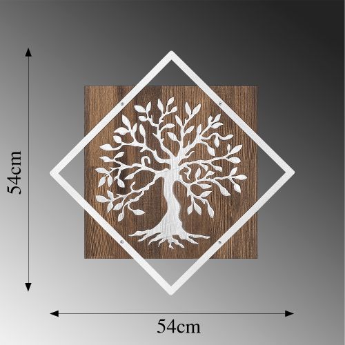 Wallity Drvena zidna dekoracija, Tree v2 - Silver slika 6