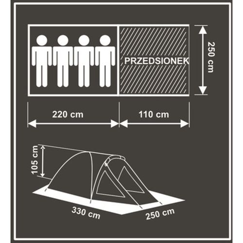 Enero Camp šator za 4 osobe 330x250x105 cm  slika 6