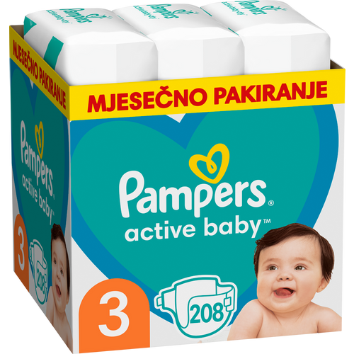 Pampers Active Baby - XXL Mjesečno Pakiranje Pelena 3 PACK slika 2