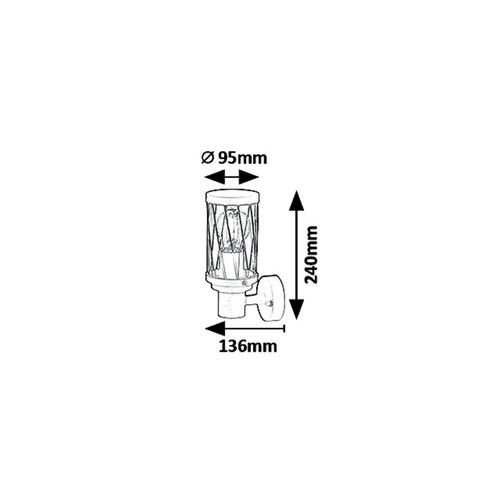 Rabalux Budapest, spoljna zidna lampa E27 1X40W slika 3
