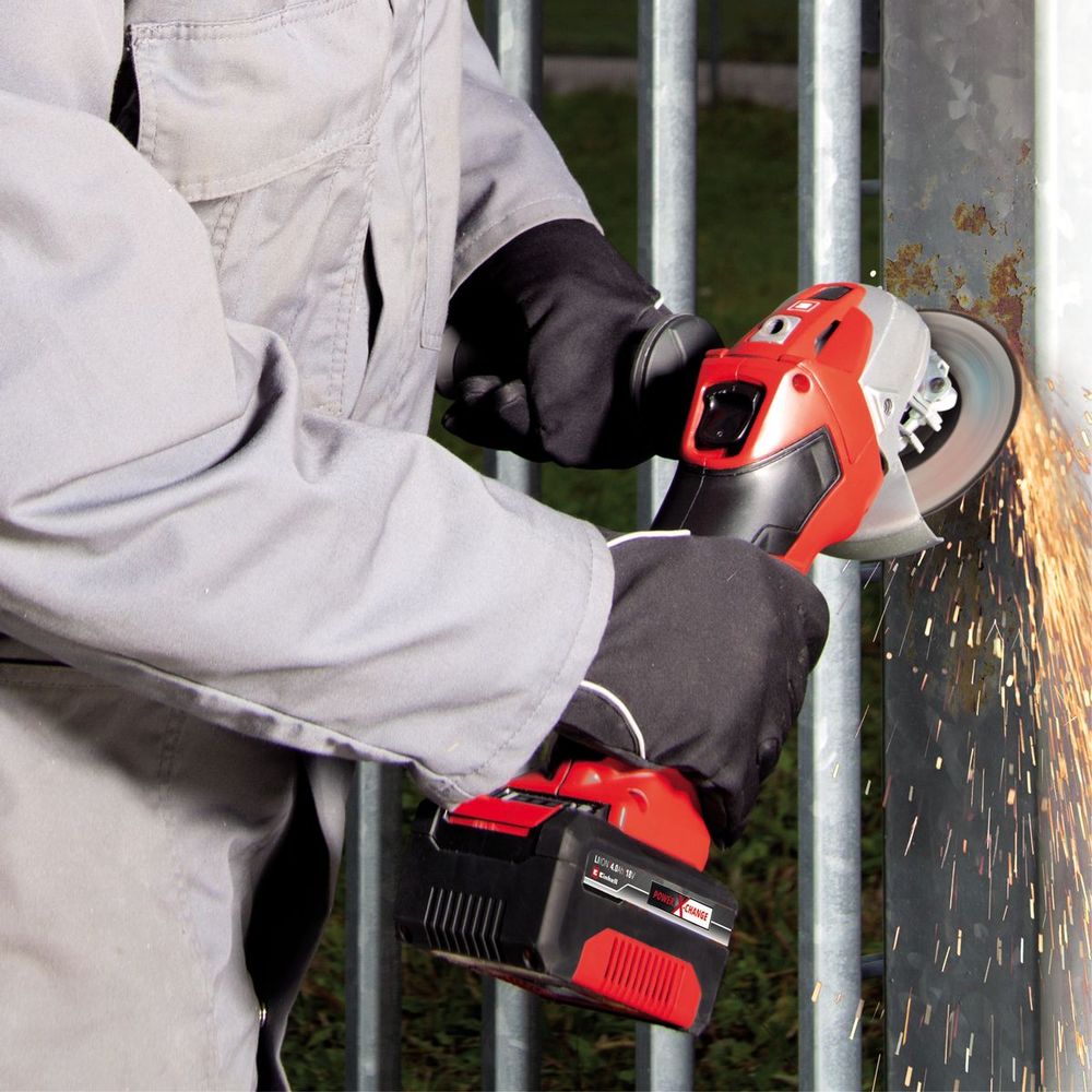 Einhell Akumulatorska ugaona brusilica kit TE-AG 18/115 Li (1x4,0Ah) slika 6