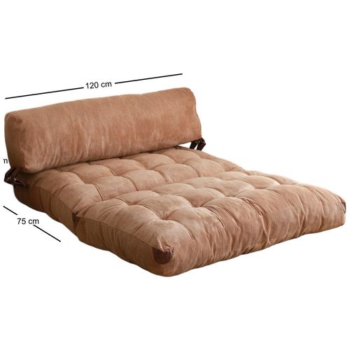 Fold Kadife 2 - Camel Camel 2-Seat Sofa-Bed slika 10