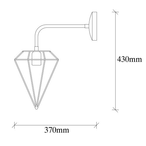 Elmas - Bakarna Zidna Lampa 6303 slika 3