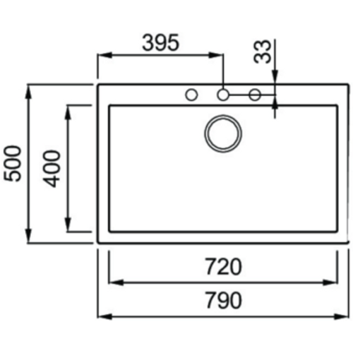 Elleci sudoper Quadra 130 Granitek M73 Titanium Metal LMQ13073 slika 2