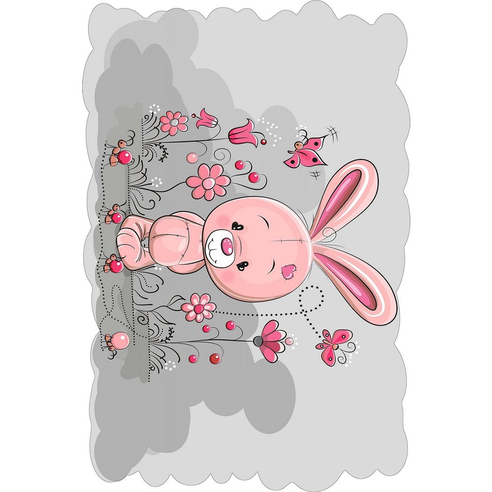 Tanki dječji tepih sa digitalnim printom Zec (80 x 120 cm) ELS555 slika 2