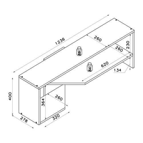 TV Komoda Vega White Oak slika 6