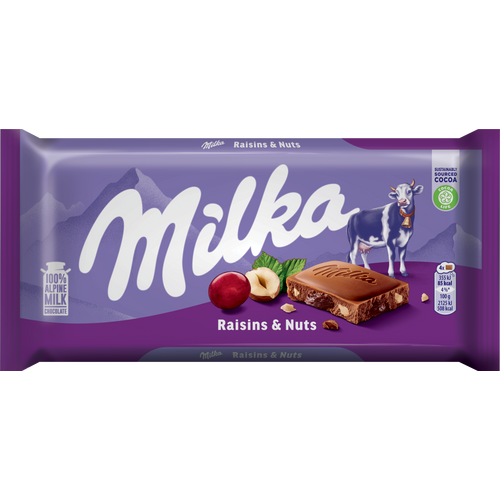 Milka čokolada grožđice i lješnjak 100 g slika 1