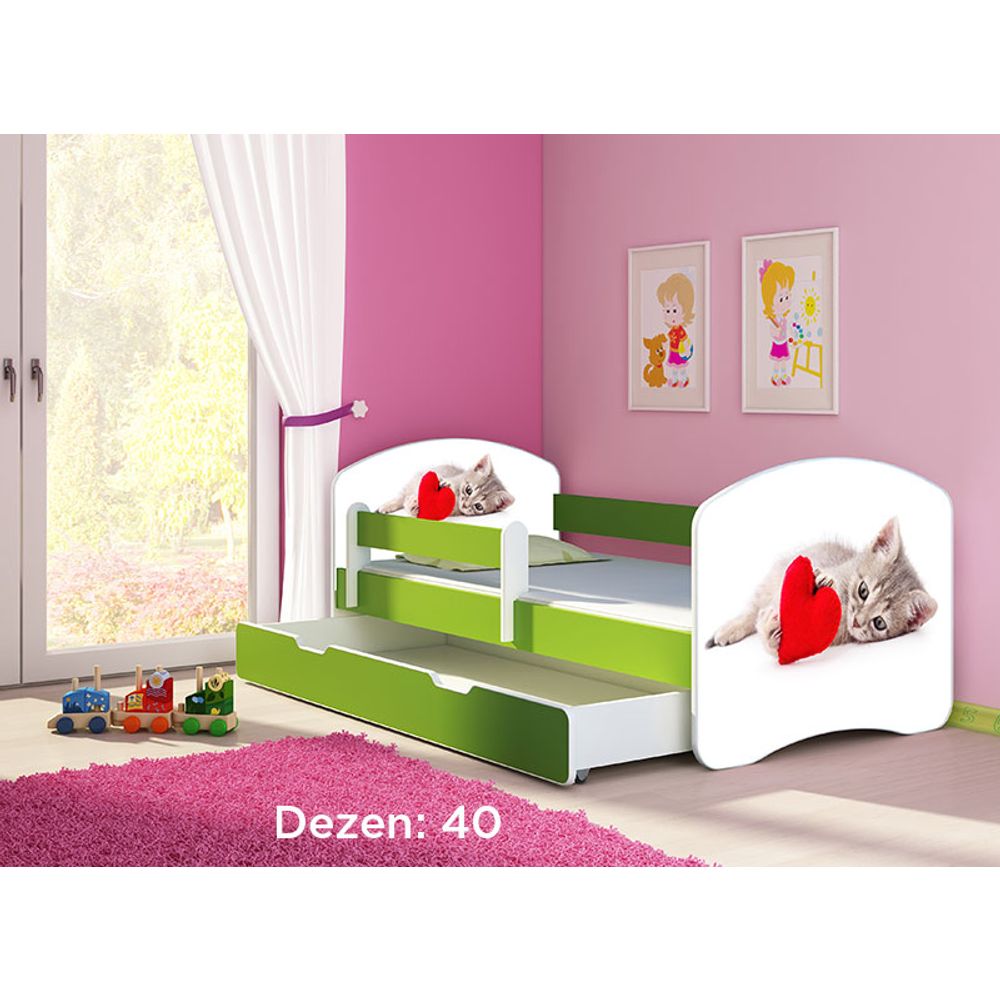 ACMA Dječiji krevet Acma II sa ladicom Green - 160x80cm - Dezen 40 slika 2
