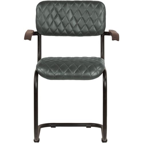 Blagovaonske stolice s naslonima za ruke 6 kom prava koža sive slika 34