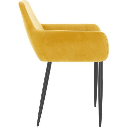 Blagovaonske stolice 2 kom boja senfa baršunaste slika 11