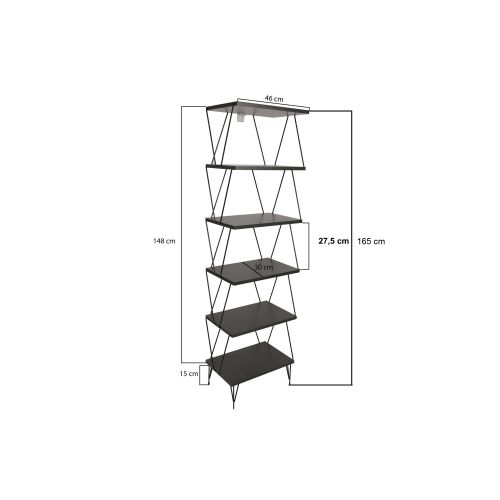 Woody Fashion Polica za knjige BALABAN antracit, Balaban -  Anthracite slika 11