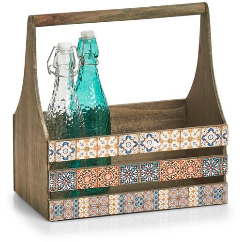 Zeller Kutija za odlaganje Mosaic s drškom, drvena, 31 x 19 x 32 cm slika 2