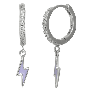 J&B Jewellery 925 Srebrne Alke 0036 - Purple