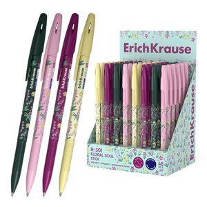 Kemijska olovka ErichKrause Stick Floral Soul R-301 (0.7) plavi ispis sortirano 48/1