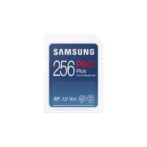 Samsung MB-SD256K/EU SD Card 256GB, PRO Plus, SDXC, UHS-I U3 V30 Class10, Read up to 160MB/s, Write up to 120 MB/s, for 4K and FullHD video recording