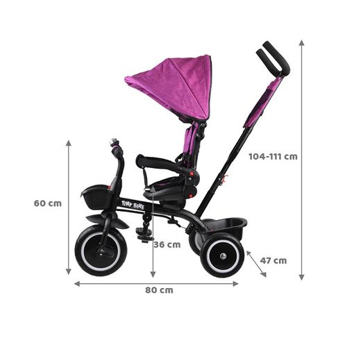 Tricikl Tiny bike 3 u 1 - Roza slika 4