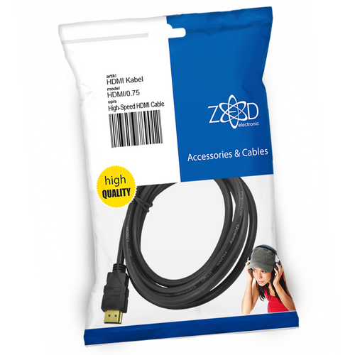 ZED electronic HDMI kabl, 0.75 met - HDMI/0.75 slika 1