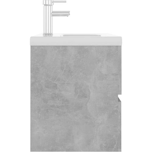 Ormarić s ugrađenim umivaonikom siva boja betona od iverice slika 12