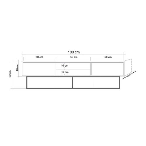 TV komoda Hanah Home Rodez 180 orah crna slika 6