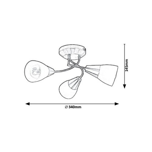 Rabalux Connor plafonska lampa, saten hrom/ opal staklo, E14 3X 40W slika 3