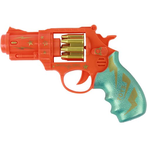 Narančasti revolver sa svjetlosnim i zvučnim efektima slika 4