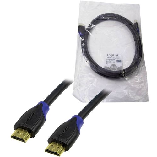 LogiLink HDMI priključni kabel HDMI A utikač, HDMI A utikač 3.00 m crna CH0063 audio povratni kanal (arc), Ultra HD (4K) HDMI s eternetom, pozlaćeni kontakti HDMI kabel slika 4