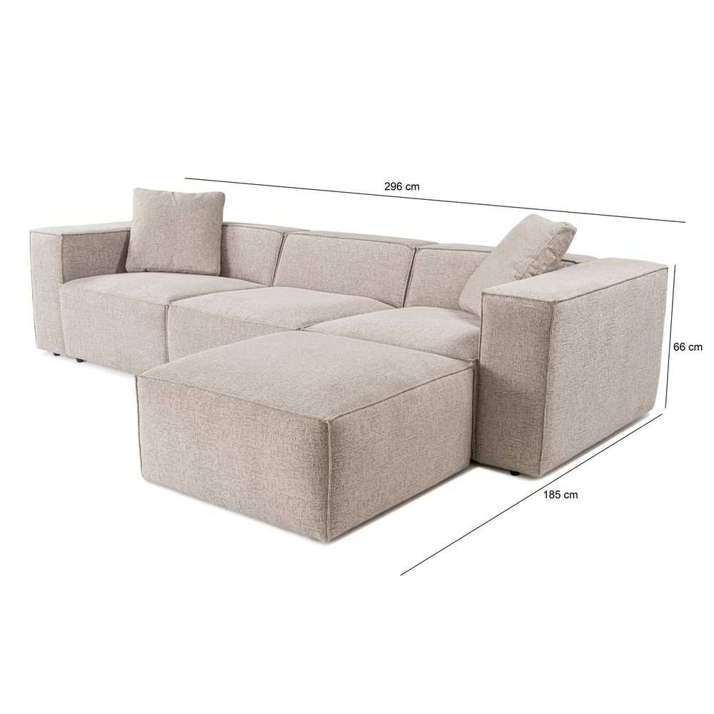 Lora (L1-O1-1R-POUFFE) - Ugao Sofa Mocha Mocha slika 12