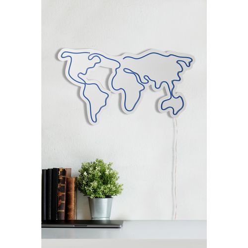 Wallity World Map - Plava Dekorativna Plastična LED Rasveta slika 4