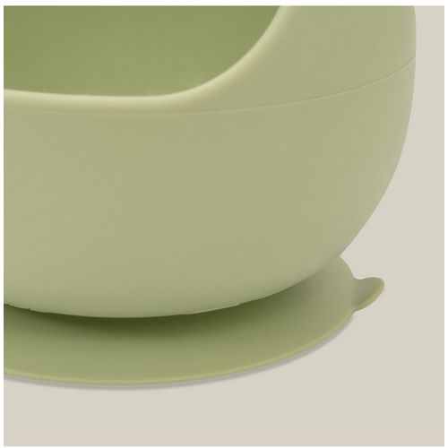 InterBaby Silikonska zdjelica + žlica Olive Green slika 4