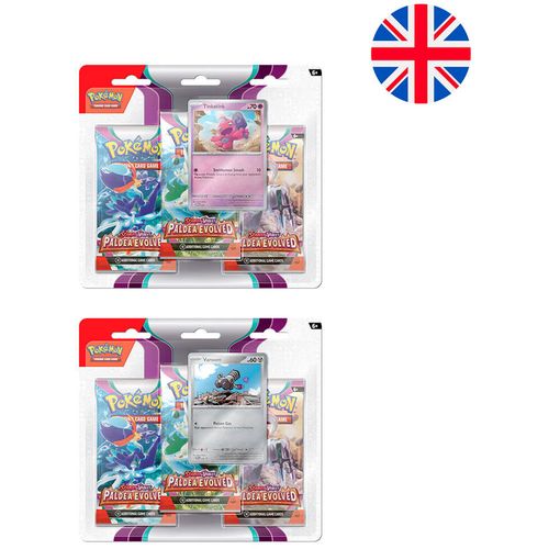 English Blister of 3 sachets Scarlet and Purple 2 Pokemon Collectible Card game slika 2